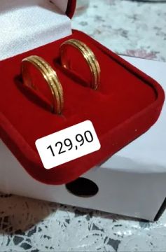 Alianças de noivado e casamento banhadas a ouro 18k 