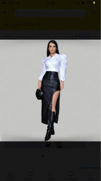 Saia couro preta VESTE 36,38,40