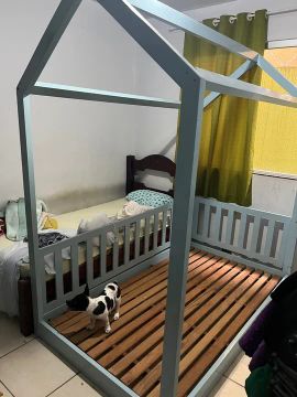 Cama de madeira infantil - estilo casinha solteirão 