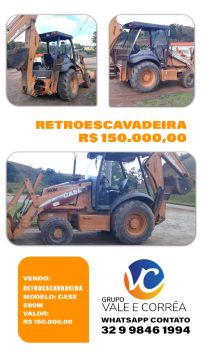 Retroescavadeira, Pá-carregadeira, Escavadeira, Empilhadeira, Bi-caçamba. 