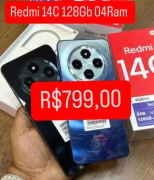 Celular Redmi 14C 128Gb 04Gb Ram Lacrado Global Entregamos Garantia Capa e Pelicula
