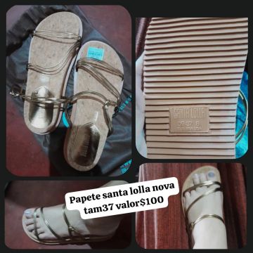 Sandália Santa Lolla Dourada Tamanho 37