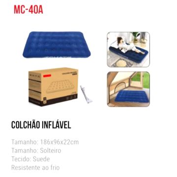 Colchão Inflável para Camping - Solteiro - Resistente ao Frio