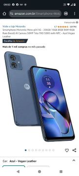 Motorola Moto g54 5G - Azul Vegan Leather - Novo