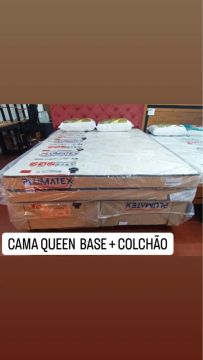 Cama Queen Base + Colchão