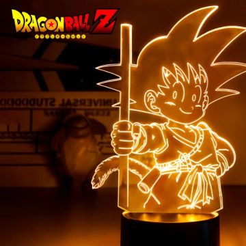 Luminária Dragon Ball Z Acrílico 3D com 7 Cores Touch Decoração