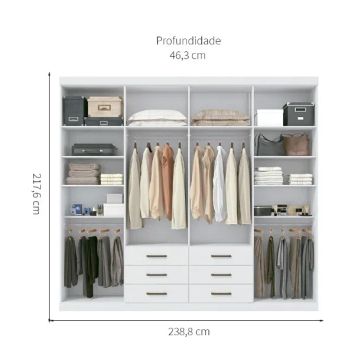 Guarda-roupa 8 portas e 6 gavetas. Novo (na caixa), branco.