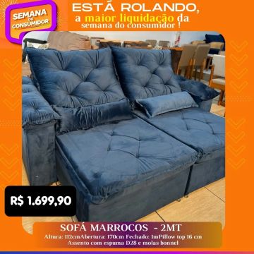 Sofá retrátil 2metros Azul