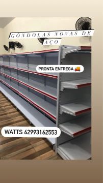 Gôndolas novas de aço pronta entrega 