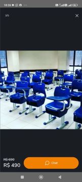 Poltronas universitárias  novas -  azul Royal