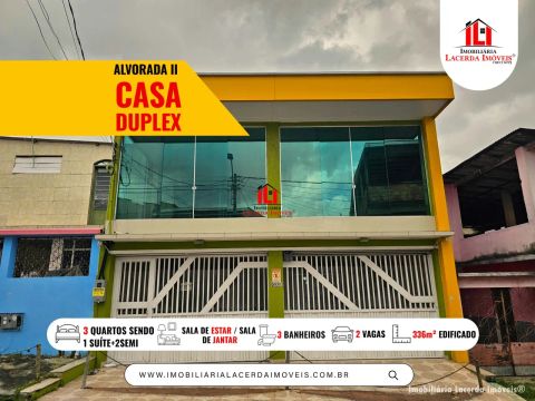 Casa Duplex no Alvorada 2 com 3 Qts  sendo 2 Semi e 1 suíte Master com Hidro;