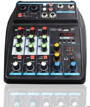 Mesa de som 4 canais - Efeitos - Bluetooth - USB Mp3 (NOVA)