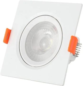 KIT C 10 Unidades - Spot LED 5w - Quadrado De Embutir Direcionável  Branco Frio
