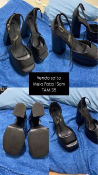 Sandália Salto Meia Pata 15cm