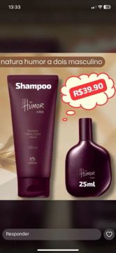 Kit humor a dois masculinos perfume 25ml + shampoo 