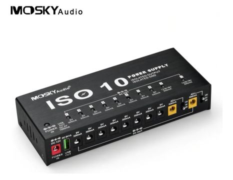Fonte Isolada Mosky Iso 10 Pedais Guitarra Com Proteção