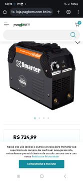 Solda Inversora Smarter EVD-160M 1.25mm