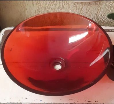 Cuba Acrílica Vermelha pia Lavabo