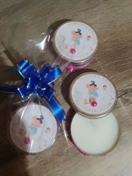 Chá de Bebê/chá de fraudas/ velas personalizada 