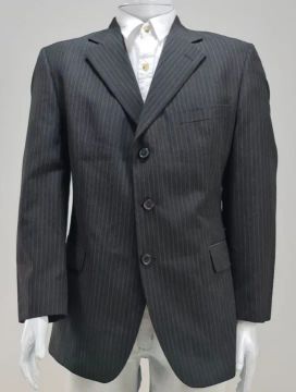 Blazer Vila Romana tam 54 M Cor preta Risca de giz 