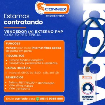 VAGA DE EMPREGO VENDEDOR EXTERNO