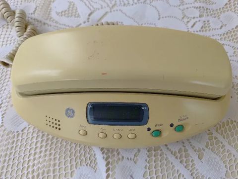 Telefone Analógico GE + Despertador - Relíquia