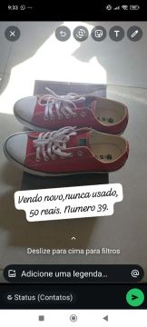 Tênis nunca usado, 39