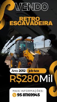 Retroescavadeira JCB 4cx - Ano 2012