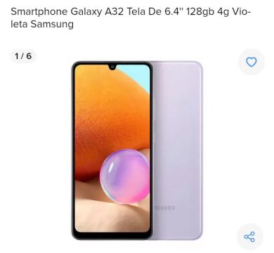 Smartphone Samsung Galaxy A32 Tela 6.4'' 128gb 4g Violeta
