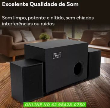 Home Theater Caixa De Som Para Tv Smart Pc Com Subwoofer 2.1