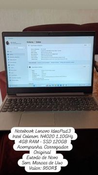 Notebook Lenovo IdeaPad 3 - Intel Celeron N4020 1.10GHz
