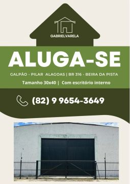 Galpão em Pilar na BR 316 com escritório 