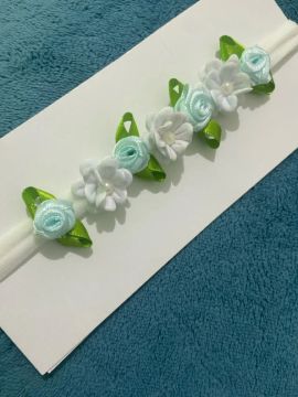 Faixa de cabelo para bebê com flores
