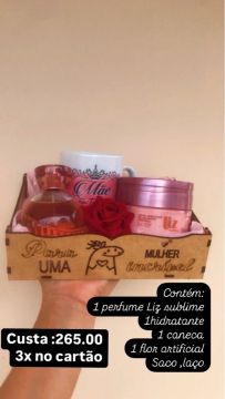 Cesta de presente perfume Liz sublime o boticario 