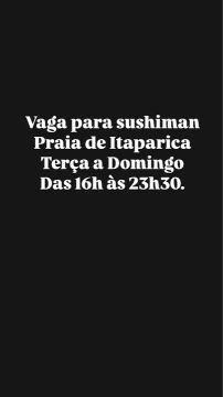 Vaga para sushiman 