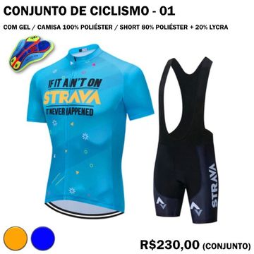 Camisa de Ciclismo com 3 Bolsos + Bretelle