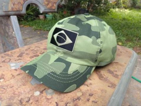 Boné Chapéu Camuflado Bandeira do Brasil Militar Patriota<br>