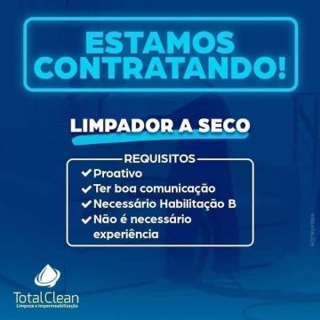 Vaga para Técnico Limpador de Estofados 