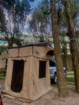 Barraca de teto Blue Camping com anexo 