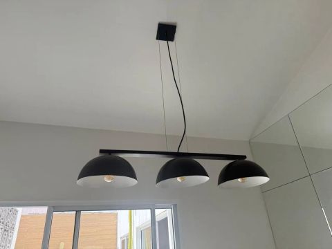 Lustre Moderno 3 Lâmpadas Preto