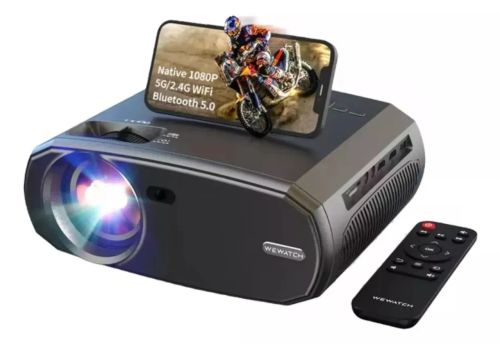 Projetor Portátil V50 1080p com Wi-Fi e Bluetooth