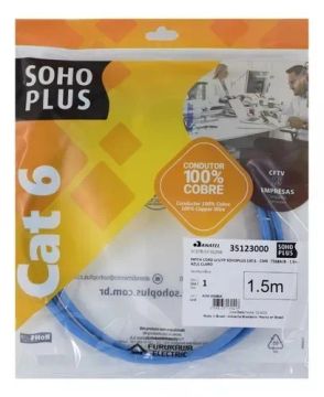 Patch Cord U/utp Sohoplus Cat6 1,5m Azul