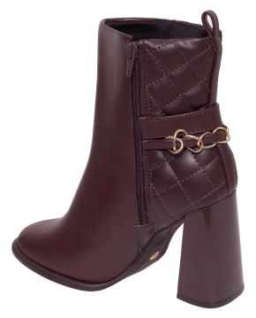 Bota Feminina de Salto Grosso Marrom Café