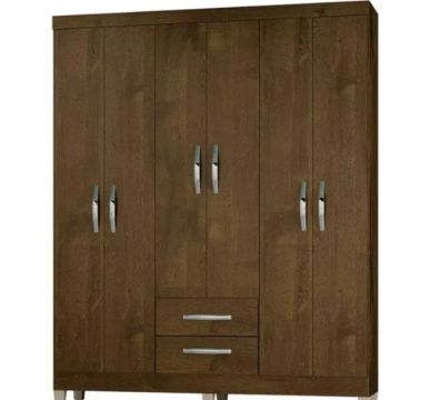 Guarda-roupa de 6 portas com 2 gavetas