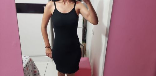 Vestido preto canelado - tam p