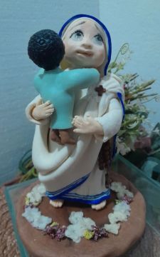 Escultura de Santinhos Religiosos, em biscuit