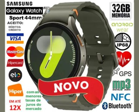Galaxy Watch 7 44mm 32GB, AI, Android Wear, GPS, Bluetooth, Novo, Caixa, NF, Gar, Troco! 