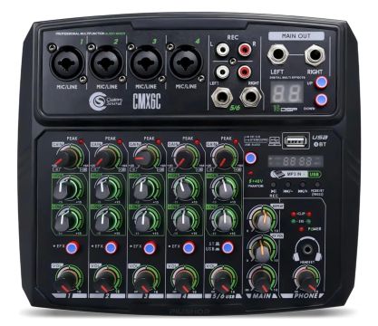 Mesa de Som 6 Canais Custom Sound CMX6C