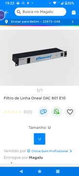 Filtro de linha normal. Oa 801