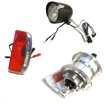 Cubo Dínamo Shimano Bike Freio A Disco Kit Lampada Farol Usb